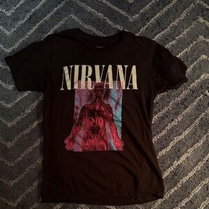 NIRVANA Black Smiley Face Tee